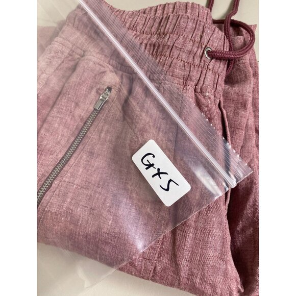 Athleta Womens Cabo Linen Wide leg Pants Size 2 Pink Drawstring Relaxed Fit - Picture 10 of 16